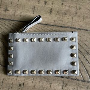 Valentino rockstud leather card holder